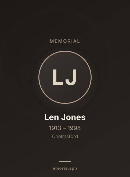 Memorial portrait of Len Jones