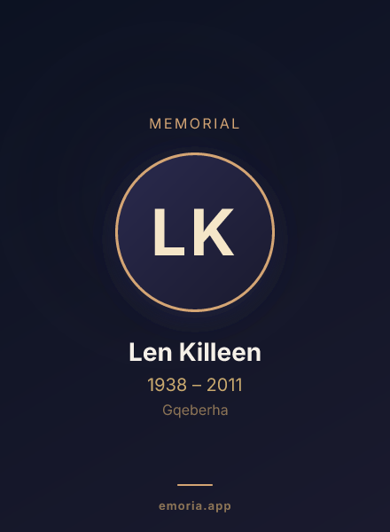 Memorial portrait of Len Killeen