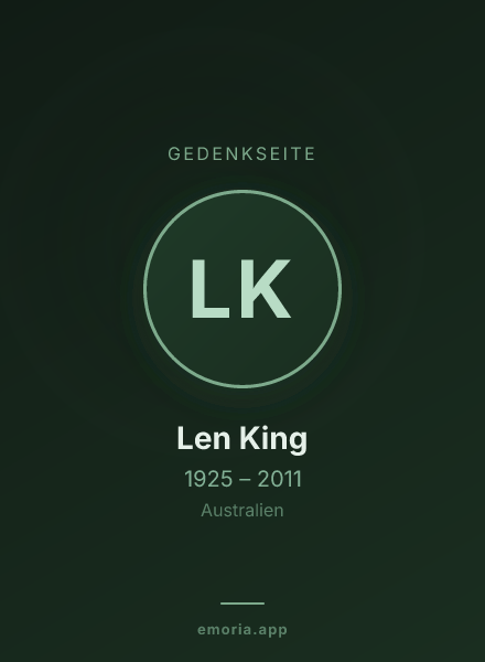 Gedenkportrait von Len King