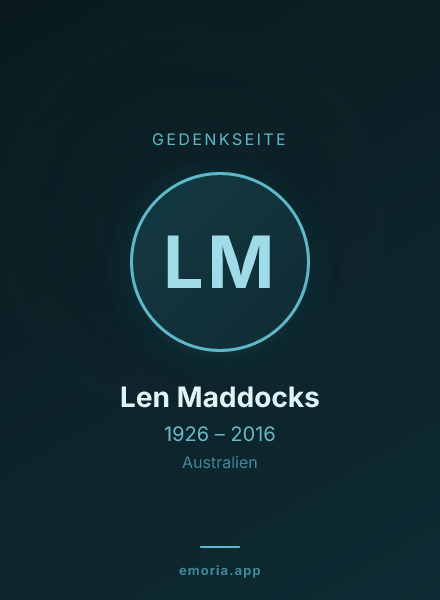 Gedenkportrait von Len Maddocks