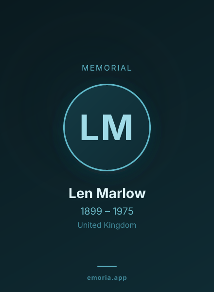 Memorial portrait of Len Marlow