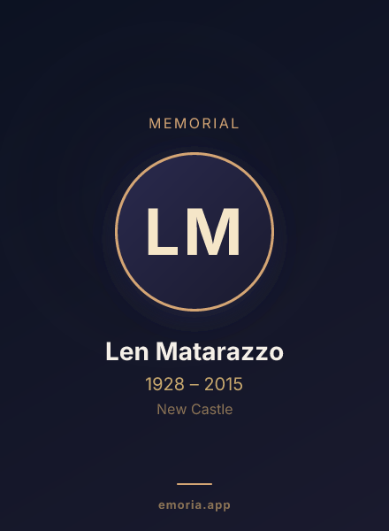 Memorial portrait of Len Matarazzo
