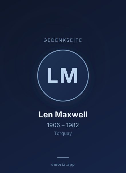 Gedenkportrait von Len Maxwell