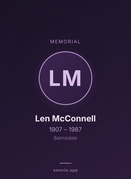 Memorial portrait of Len McConnell