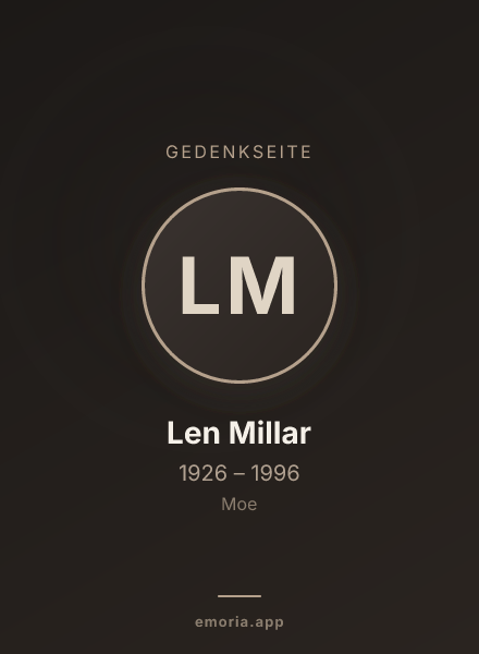 Gedenkportrait von Len Millar