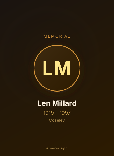 Memorial portrait of Len Millard