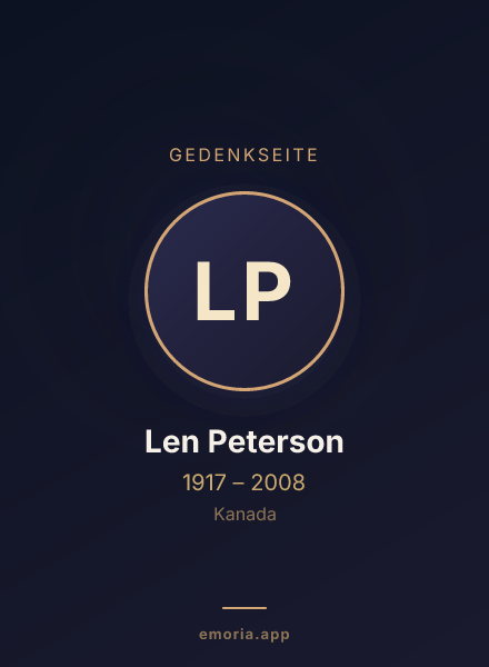 Gedenkportrait von Len Peterson