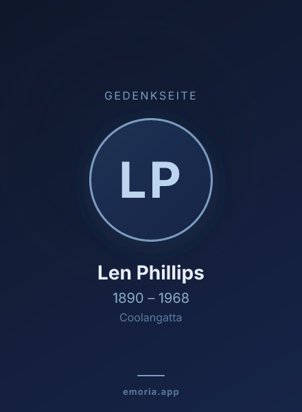 Gedenkportrait von Len Phillips