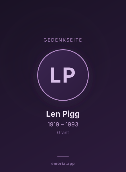 Gedenkportrait von Len Pigg