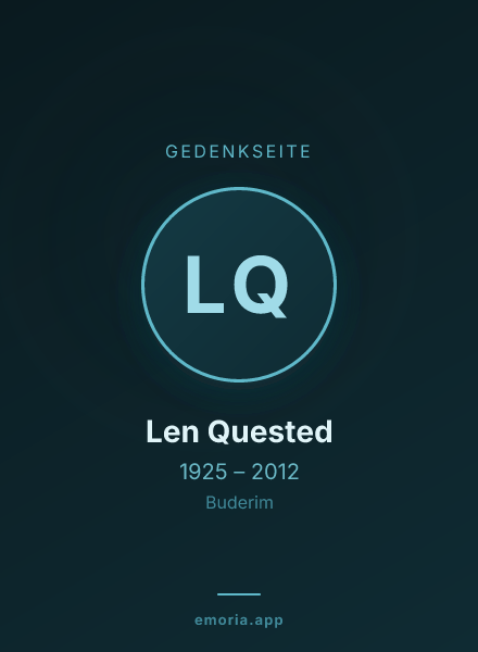 Gedenkportrait von Len Quested