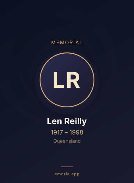 Memorial portrait of Len Reilly