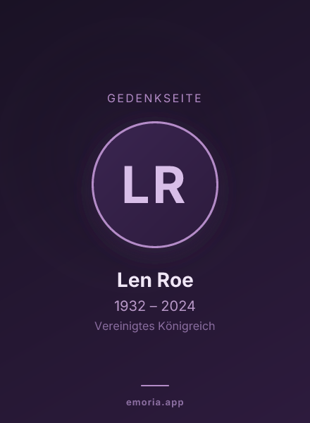 Gedenkportrait von Len Roe