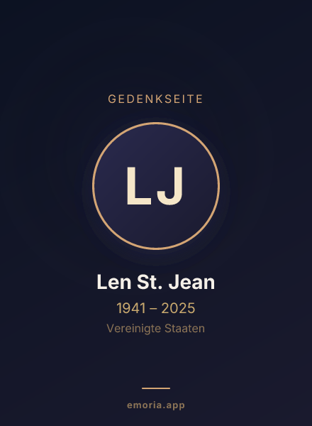Gedenkportrait von Len St. Jean