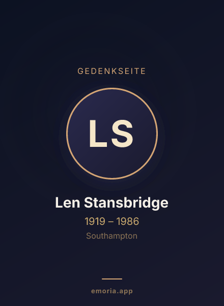Gedenkportrait von Len Stansbridge