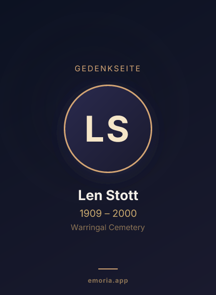Gedenkportrait von Len Stott