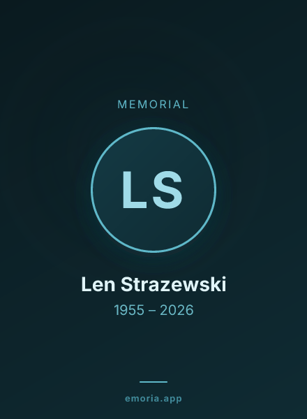 Memorial portrait of Len Strazewski