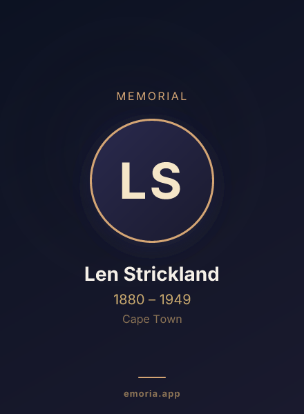 Memorial portrait of Len Strickland
