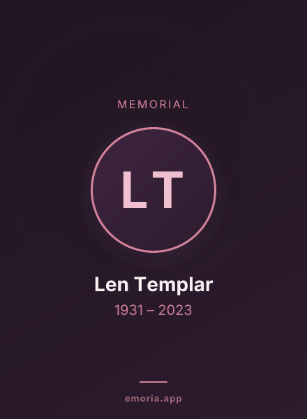 Memorial portrait of Len Templar