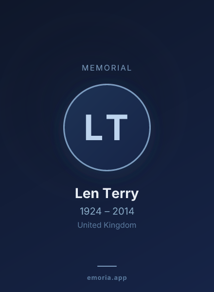 Memorial portrait of Len Terry