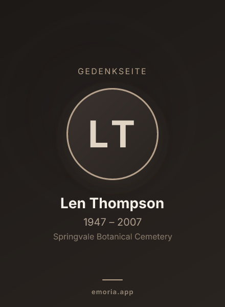 Gedenkportrait von Len Thompson