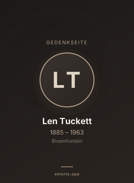 Gedenkportrait von Len Tuckett