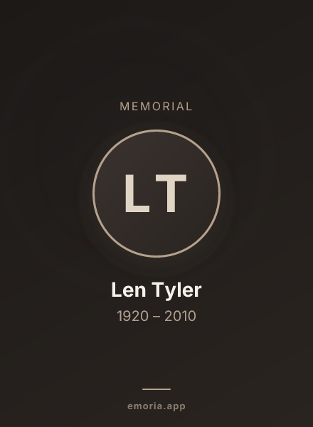Memorial portrait of Len Tyler