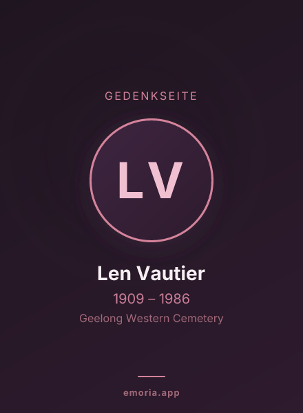 Gedenkportrait von Len Vautier