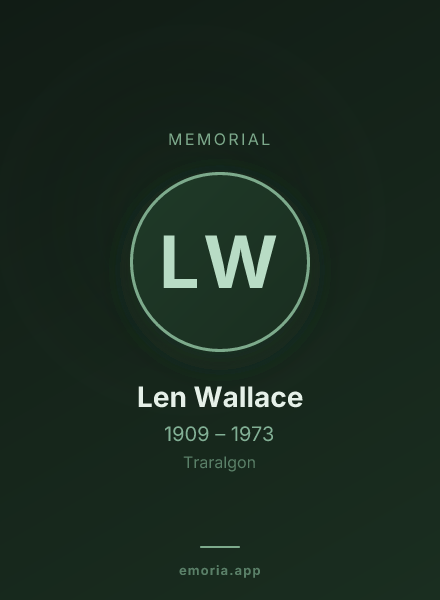 Memorial portrait of Len Wallace