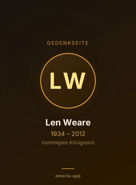 Gedenkportrait von Len Weare