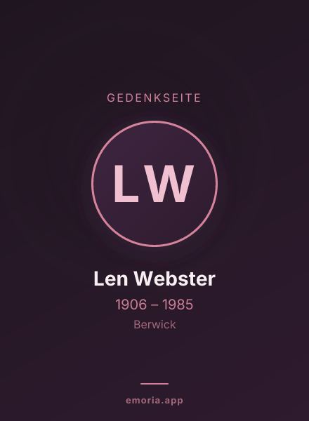 Gedenkportrait von Len Webster