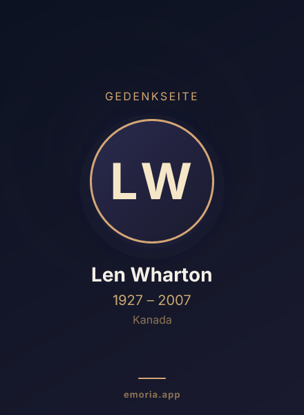 Gedenkportrait von Len Wharton
