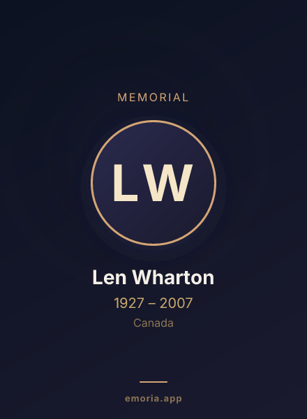 Memorial portrait of Len Wharton