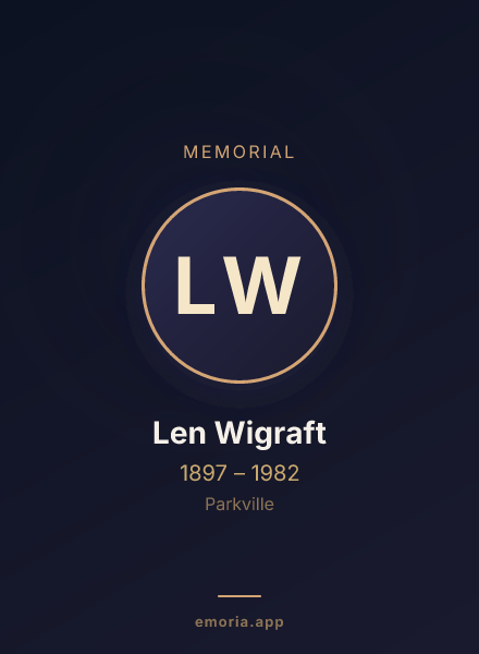 Memorial portrait of Len Wigraft