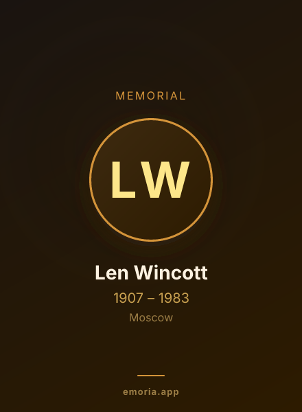 Memorial portrait of Len Wincott
