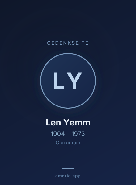 Gedenkportrait von Len Yemm
