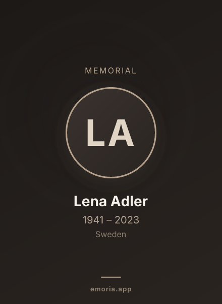 Memorial portrait of Lena Adler
