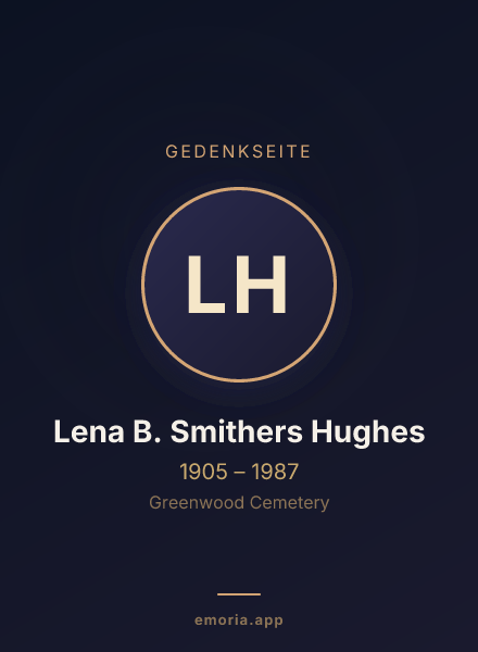 Gedenkportrait von Lena B. Smithers Hughes