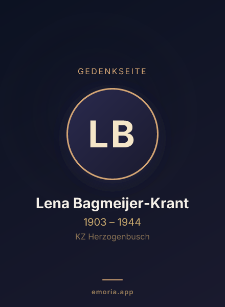 Gedenkportrait von Lena Bagmeijer-Krant