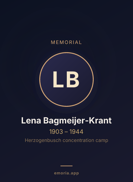 Memorial portrait of Lena Bagmeijer-Krant