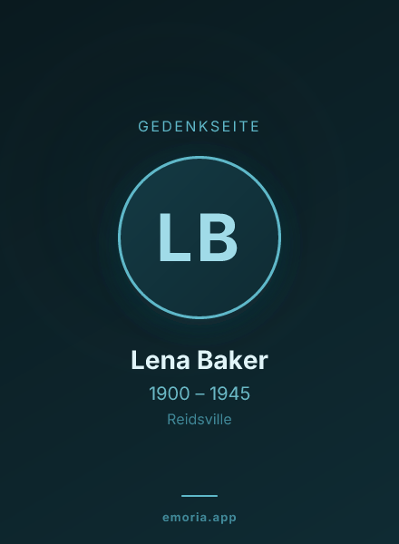 Gedenkportrait von Lena Baker