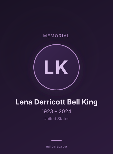 Memorial portrait of Lena Derricott Bell King