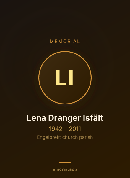 Memorial portrait of Lena Dranger Isfält