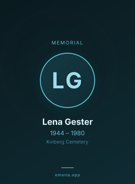 Memorial portrait of Lena Gester