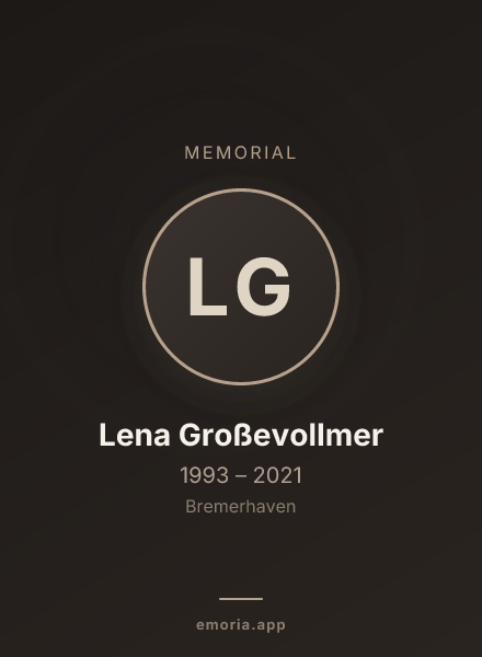 Memorial portrait of Lena Großevollmer