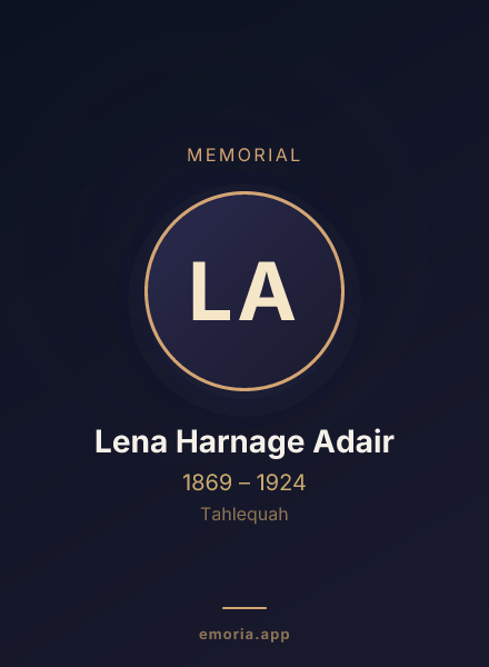 Memorial portrait of Lena Harnage Adair