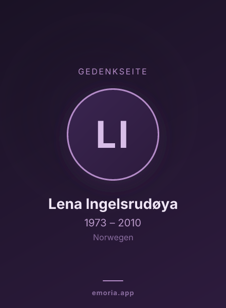 Gedenkportrait von Lena Ingelsrudøya