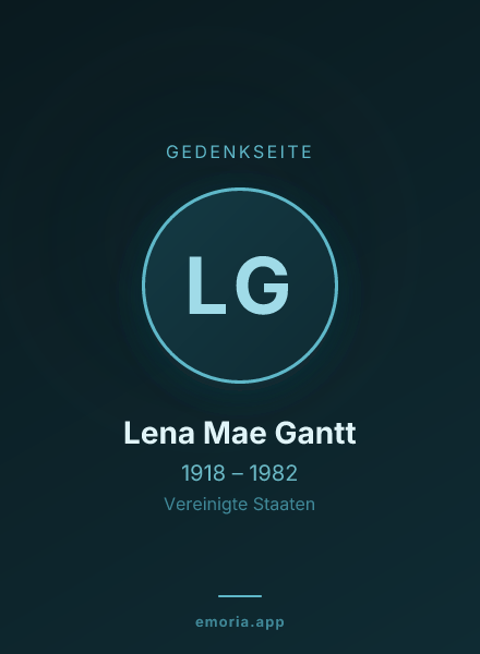 Gedenkportrait von Lena Mae Gantt