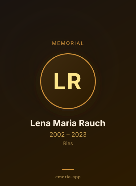 Memorial portrait of Lena Maria Rauch