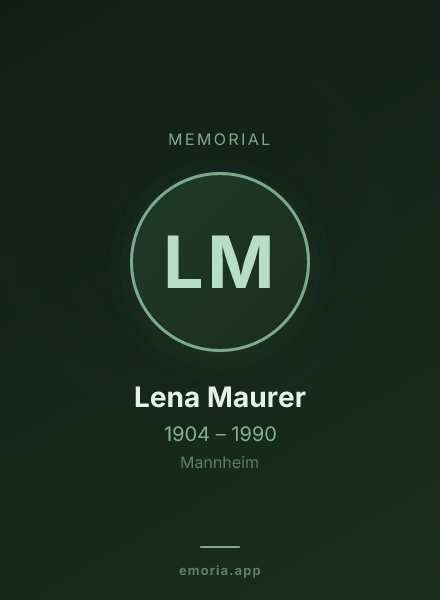 Memorial portrait of Lena Maurer