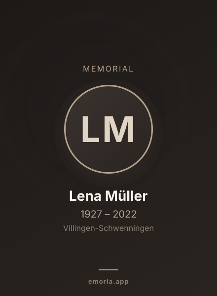 Memorial portrait of Lena Müller